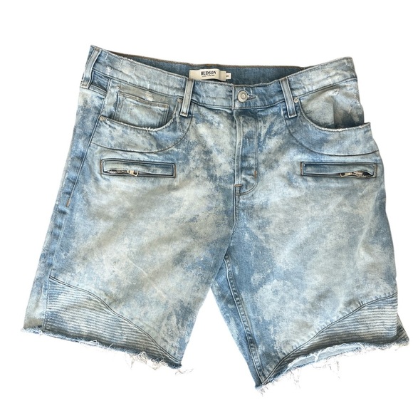 Hudson Blinder Men’s Slim Fit Distressed Light Wash Shorts Size 38 - Picture 4 of 8